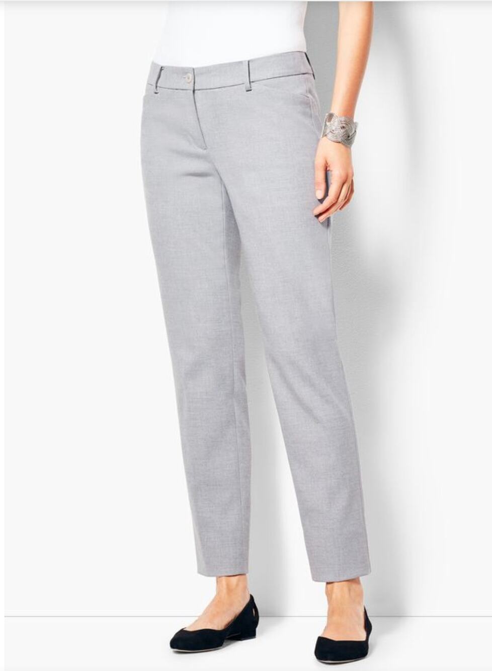 Talbots Womens 12 Gray Hampshire Ankle Dress Pants Trousers NWT